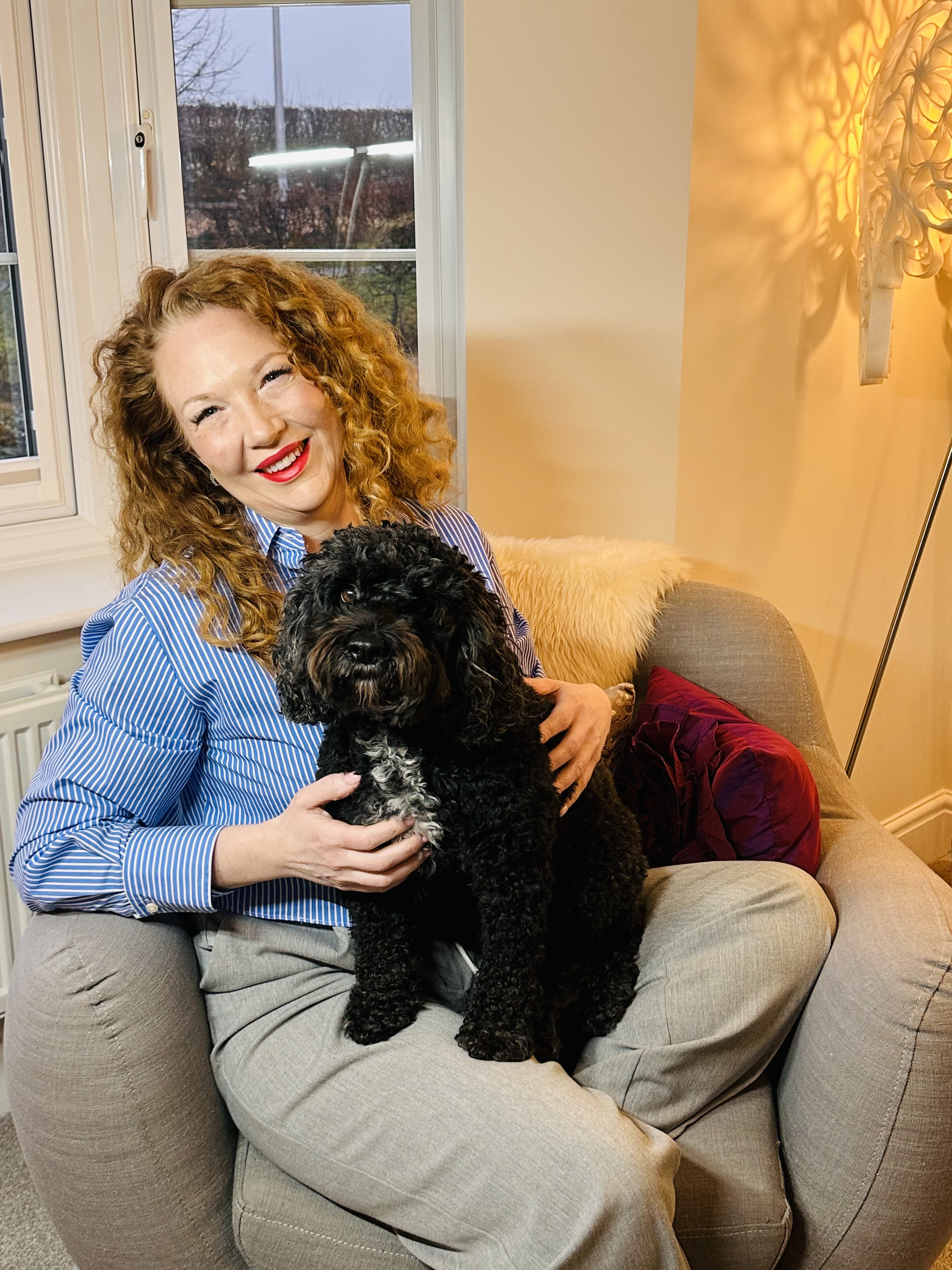 Siân Sayers with her dog