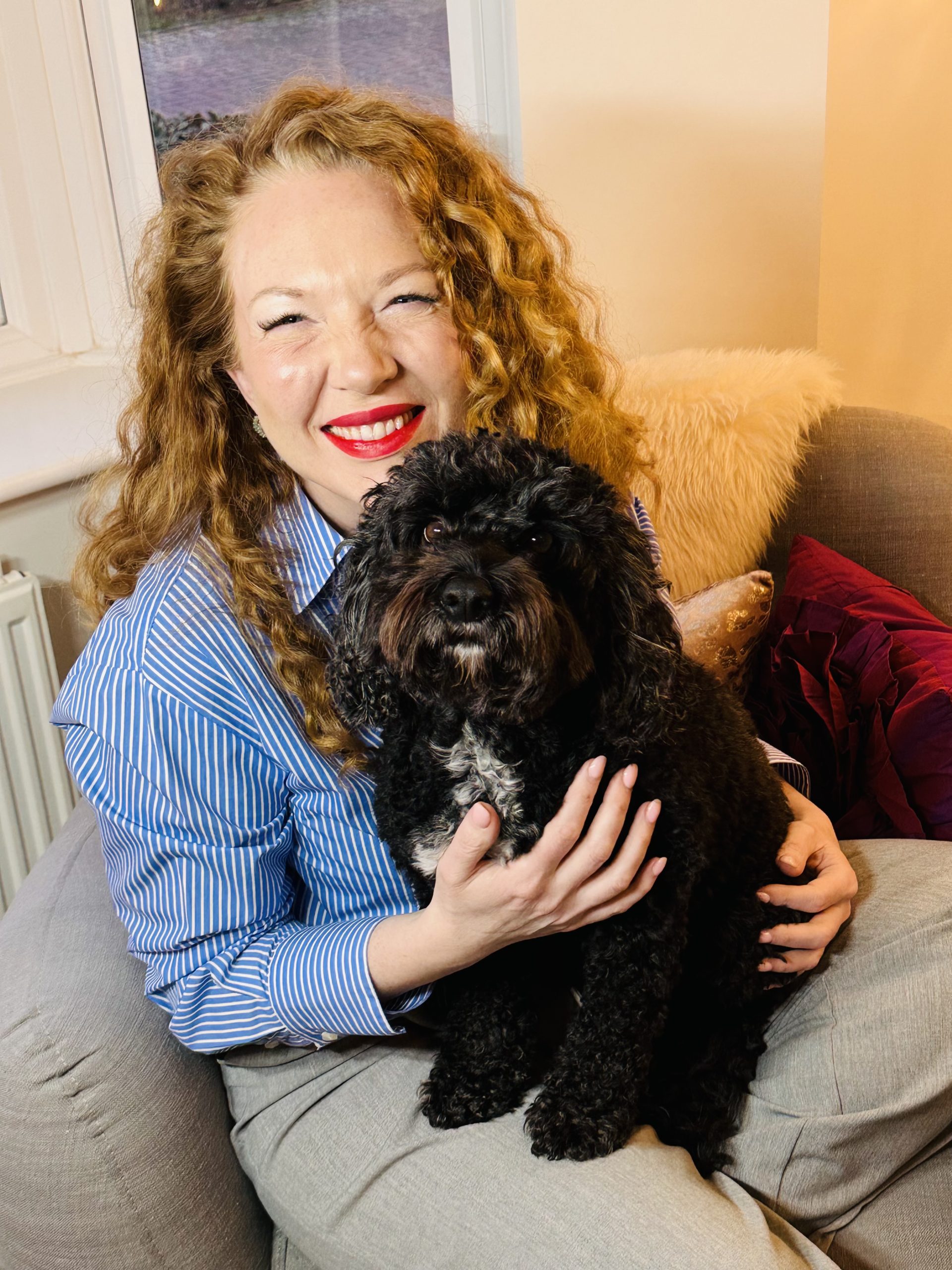 Siân Sayers with her dog